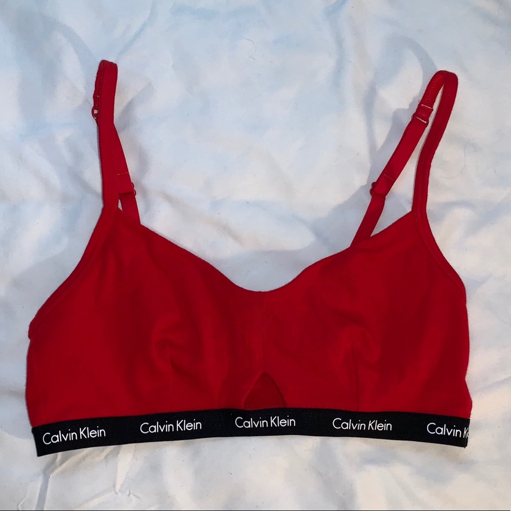 red calvin klein bralette